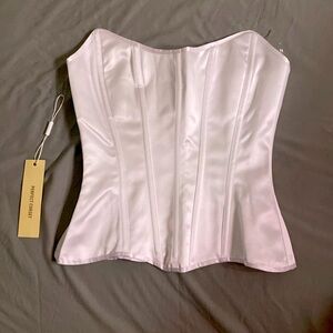 NYC PERFECT CORSET IN WHITE SATIN